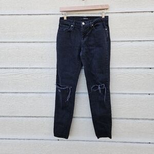 J Brand Jake busted knee boyfriend jeans in Gothic black size 24 29.5 in inseam